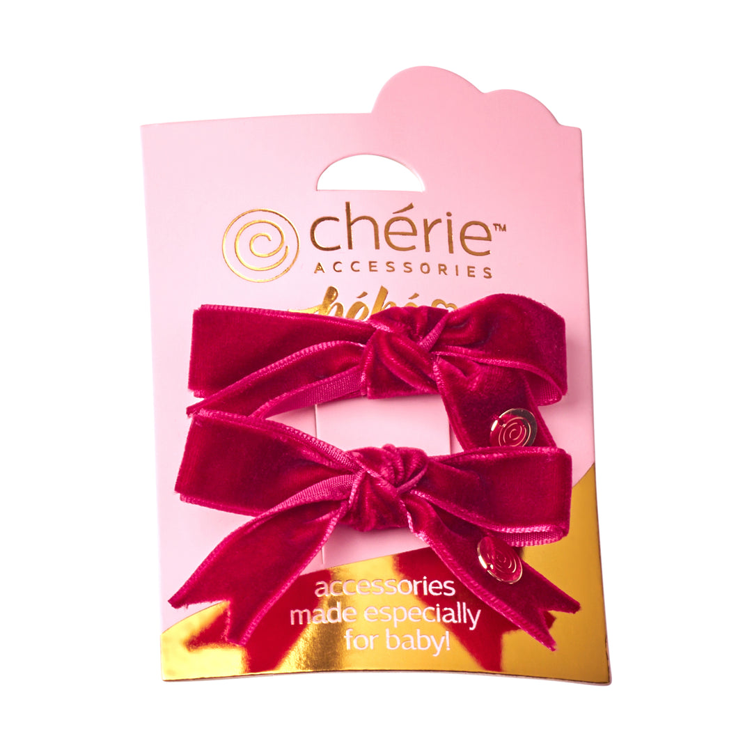 clip velvet with satin center set
