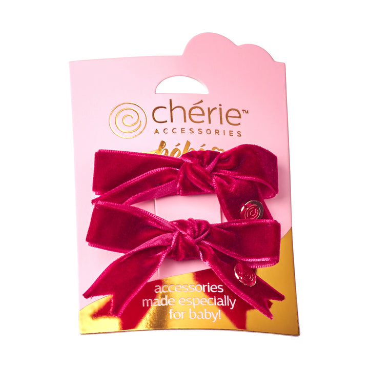 clip velvet with satin center set