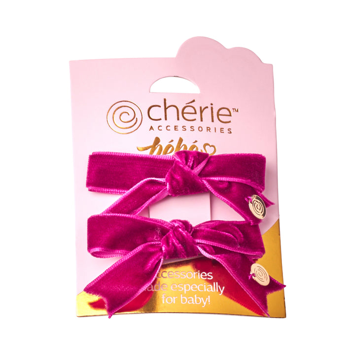clip velvet with satin center set