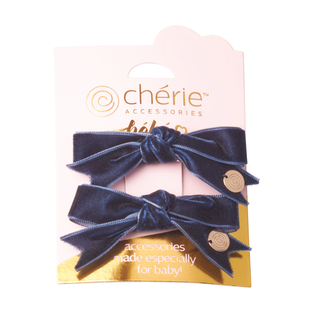 clip velvet with satin center set