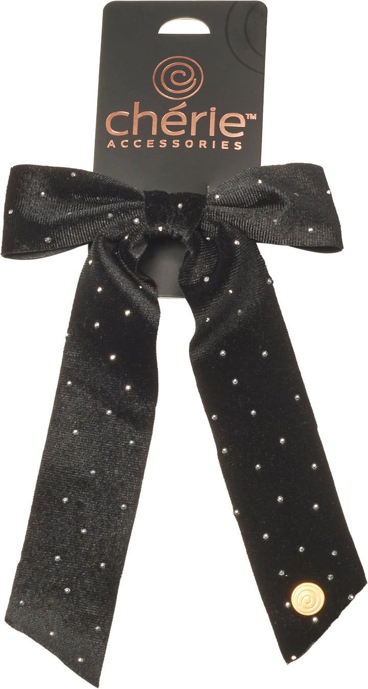 clip velvet with silver stud