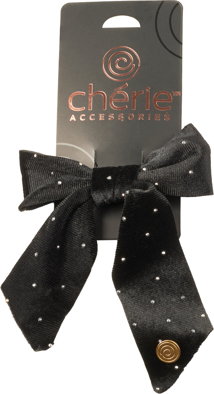 clip velvet with silver stud
