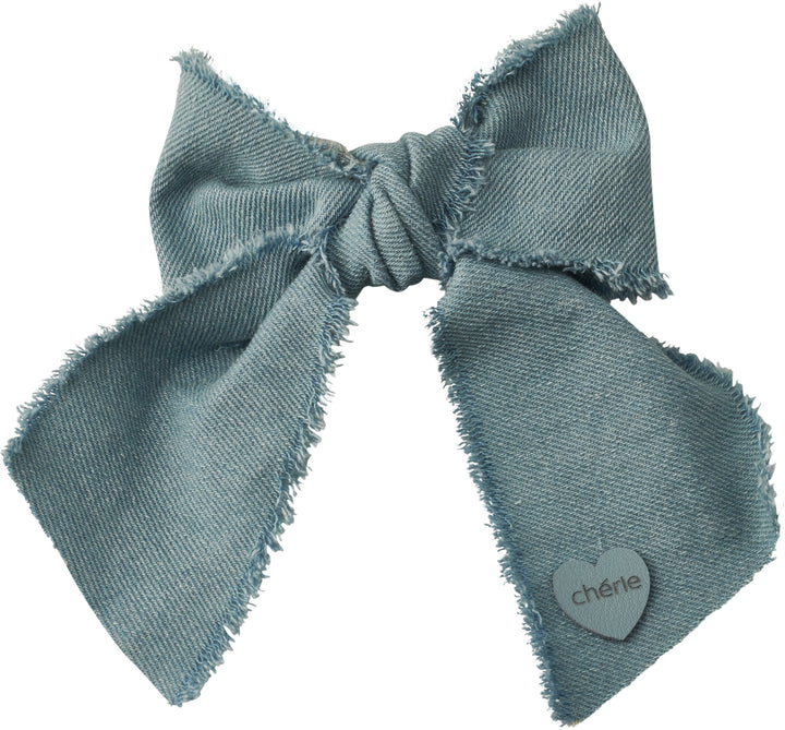 clip denim fringe heart