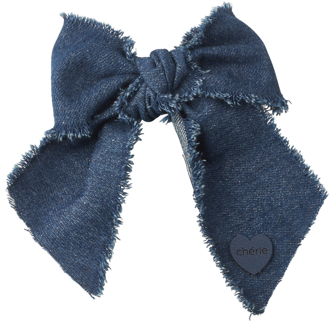 clip denim fringe heart
