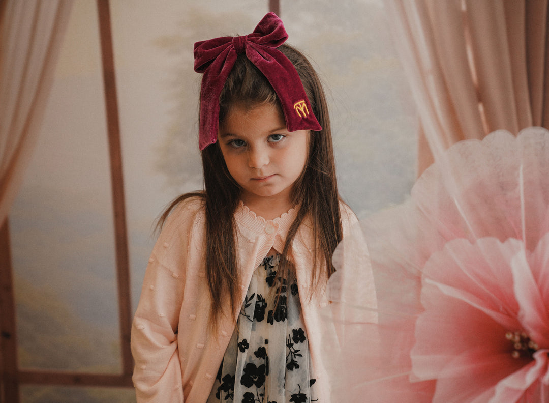 clip velvet bow