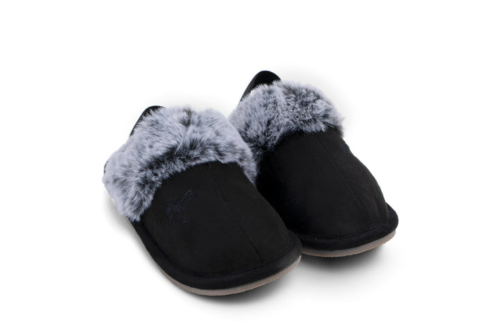 slipper plush hard sole with elastic