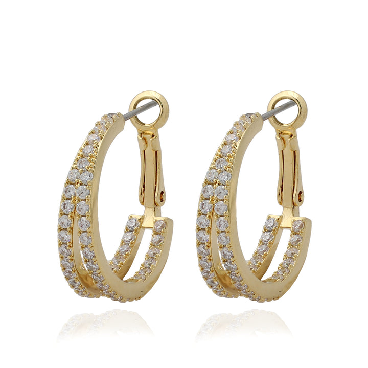 earring huggie double hoop