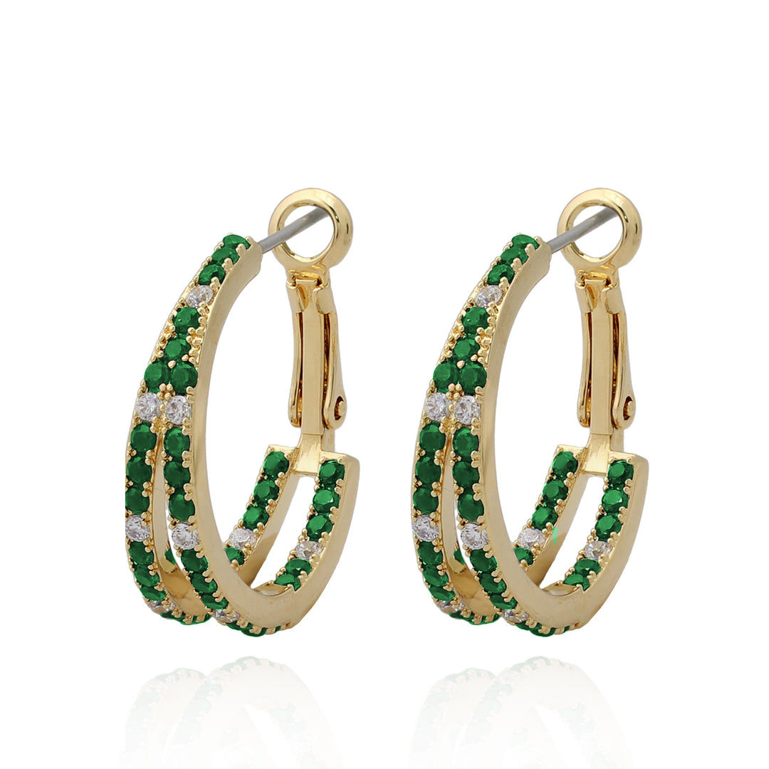 earring huggie double hoop