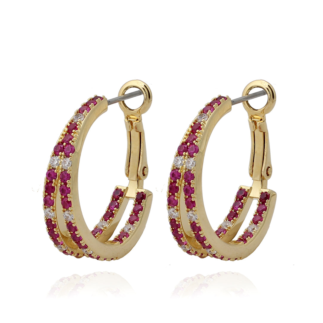 earring huggie double hoop