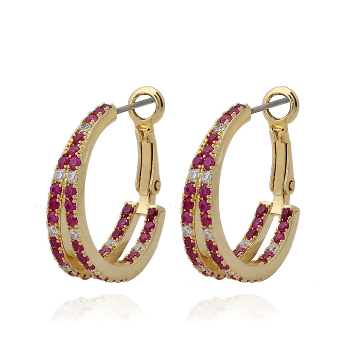 earring huggie double hoop