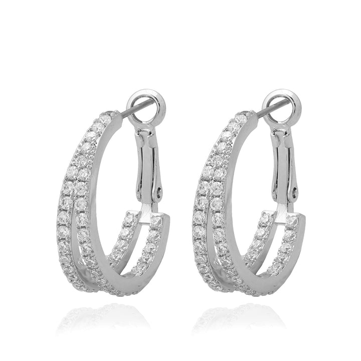 earring huggie double hoop