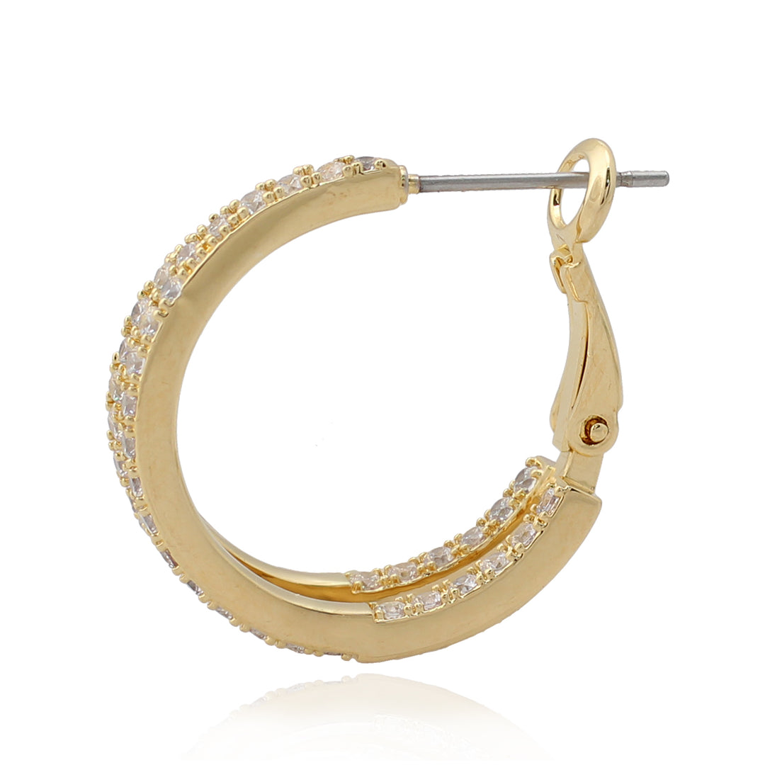 earring huggie double hoop