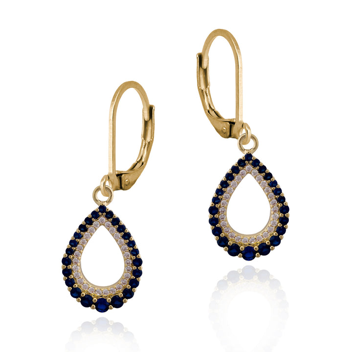 earring mother-of-pearl teardrop- brushed oval cz top
