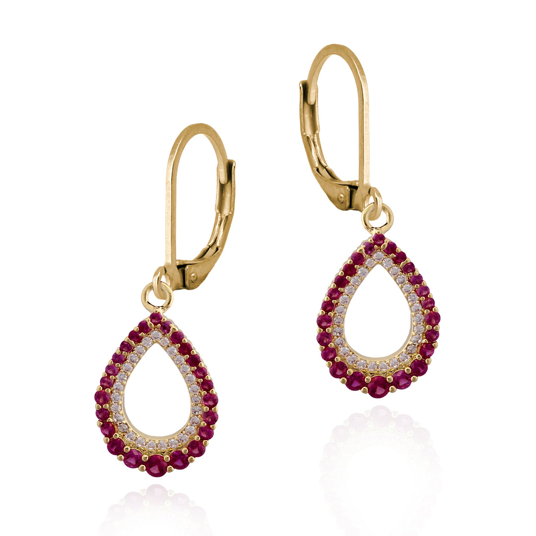 earring mother-of-pearl teardrop- brushed oval cz top