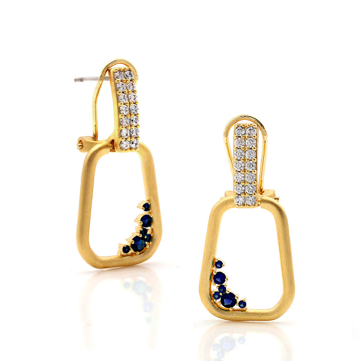 earring clip on dangling rectangle