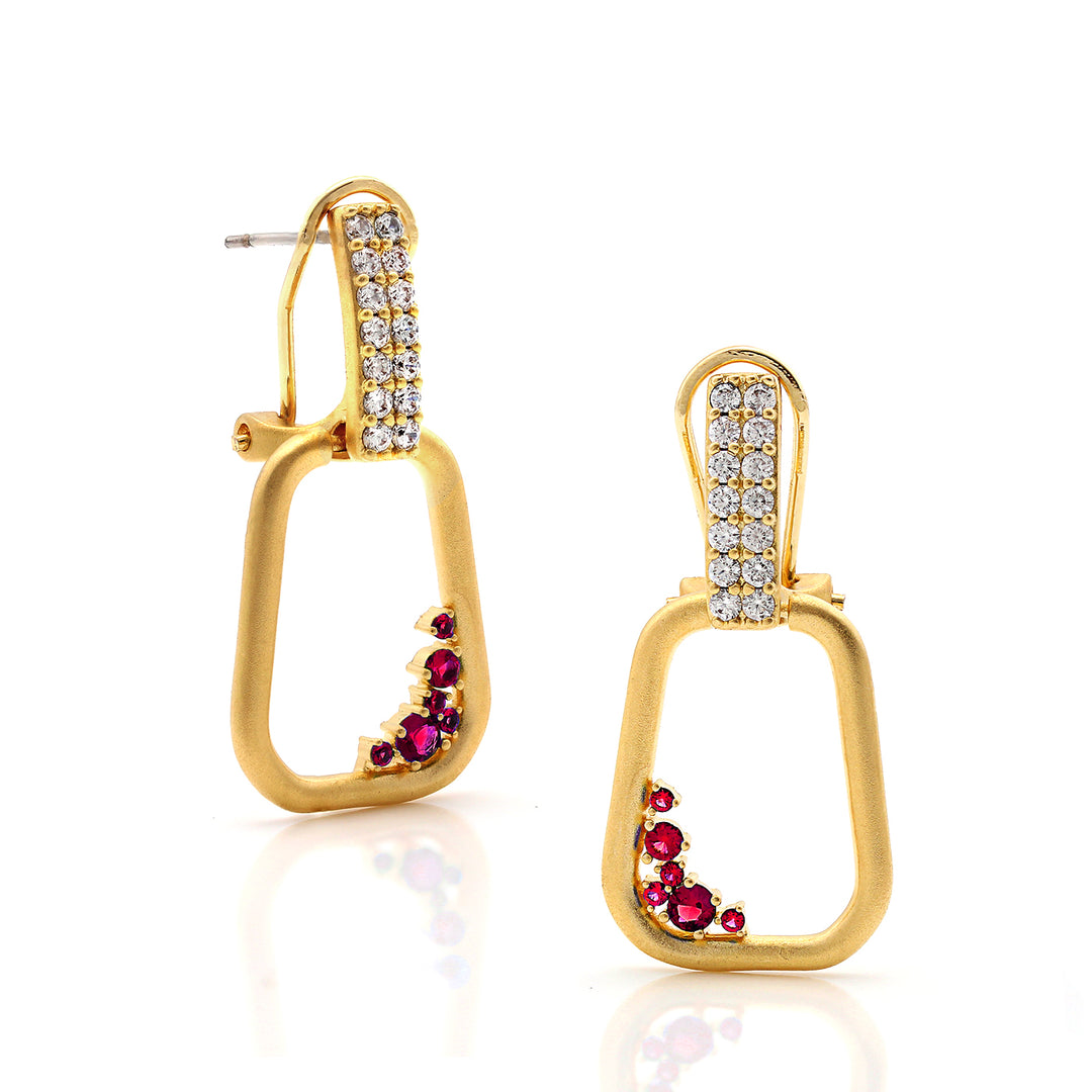 earring clip on dangling rectangle