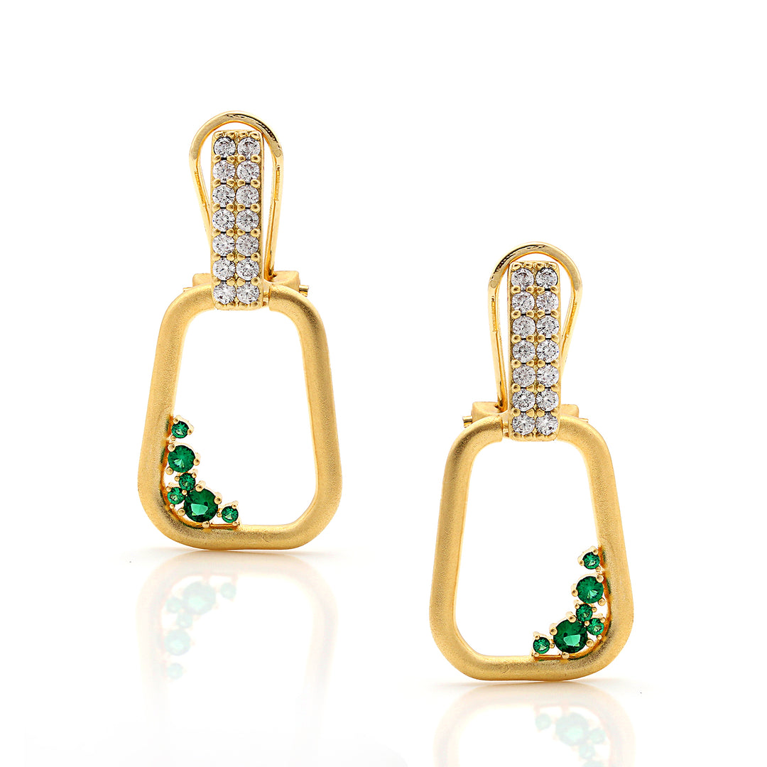 earring clip on dangling rectangle