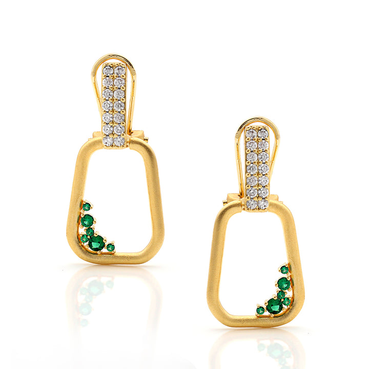earring clip on dangling rectangle