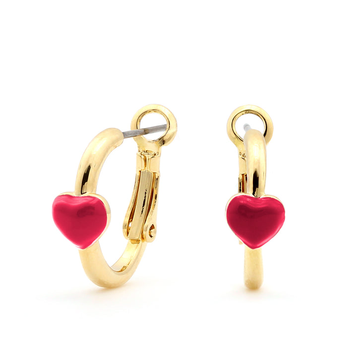 earring huggie enamel painted heart