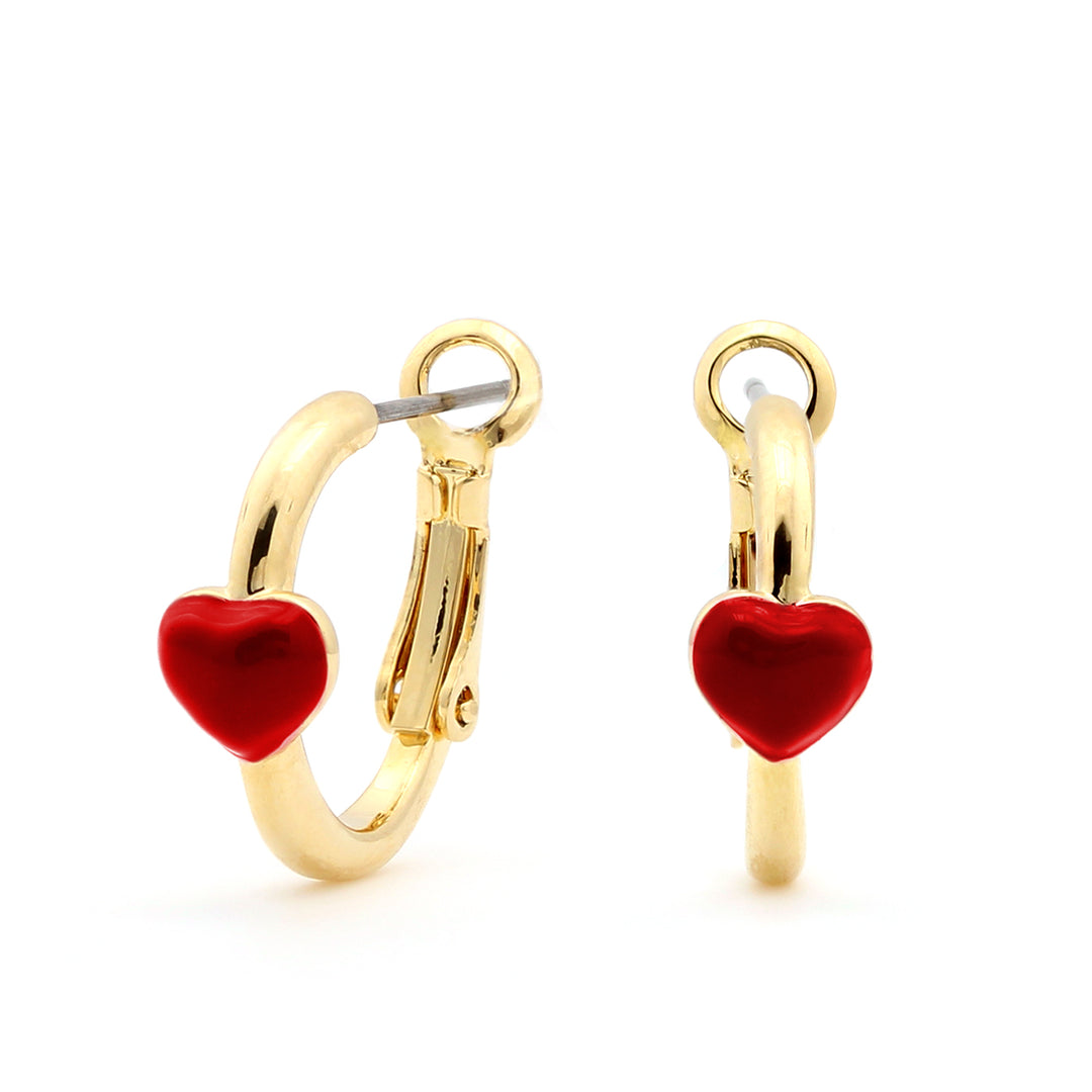 earring huggie enamel painted heart