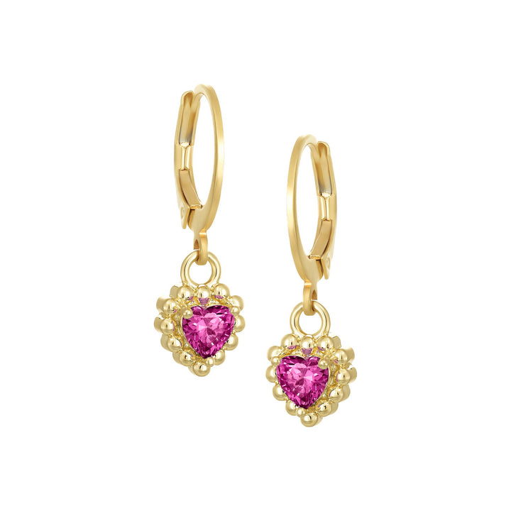 earring leverback tiny dotted rim heart