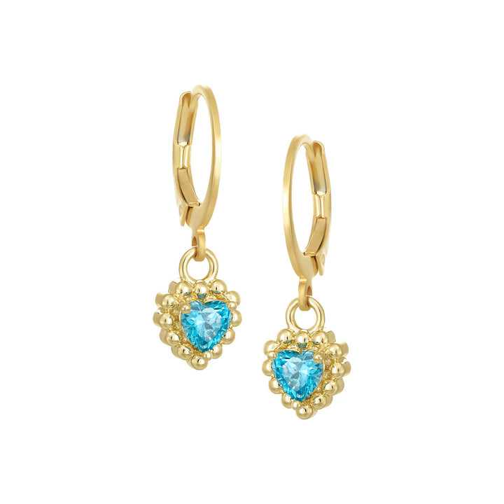 earring leverback tiny dotted rim heart
