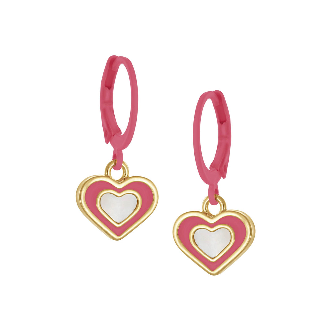 earring lb mop enamel heart