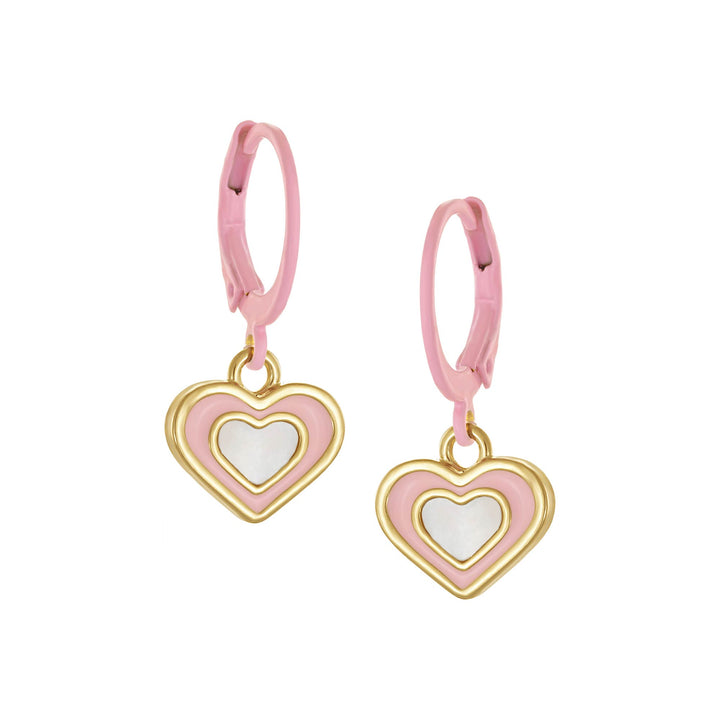 earring lb mop enamel heart