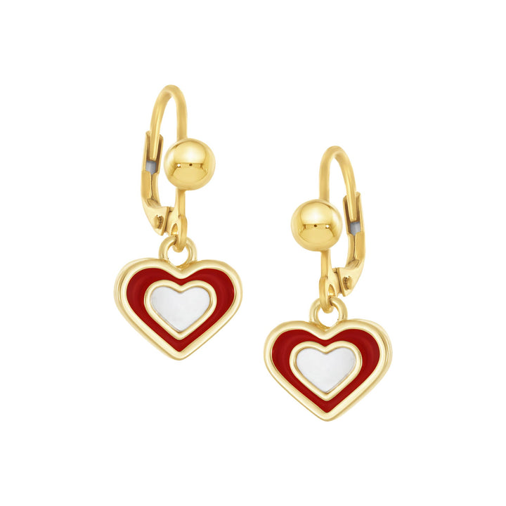 earring huggie mop enamel heart