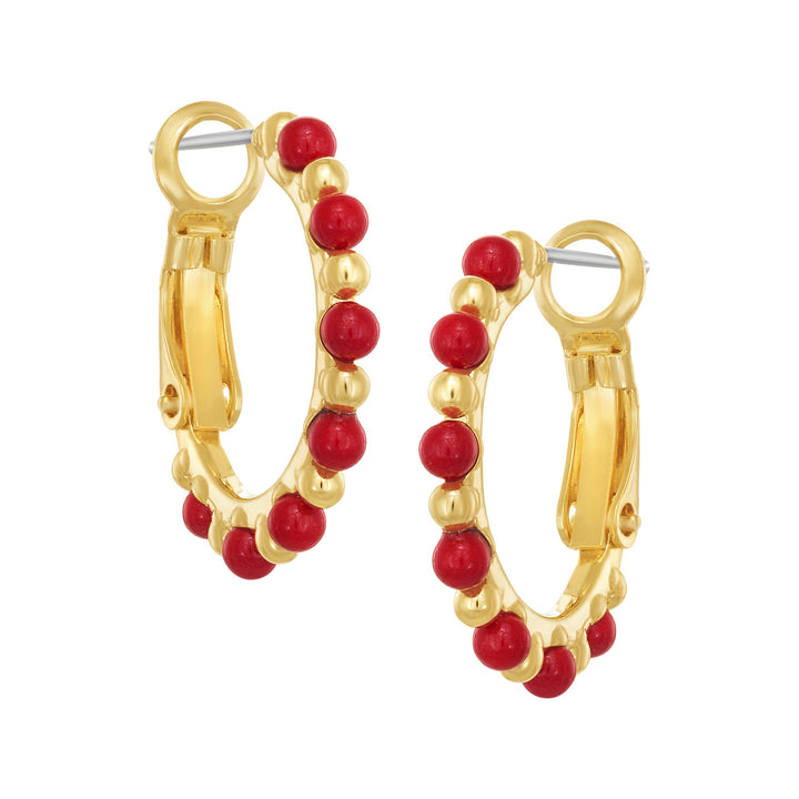 earring huggie pearl & gold