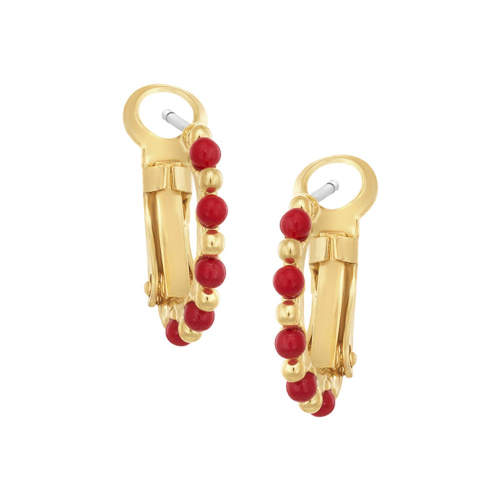 earring huggie pearl & gold