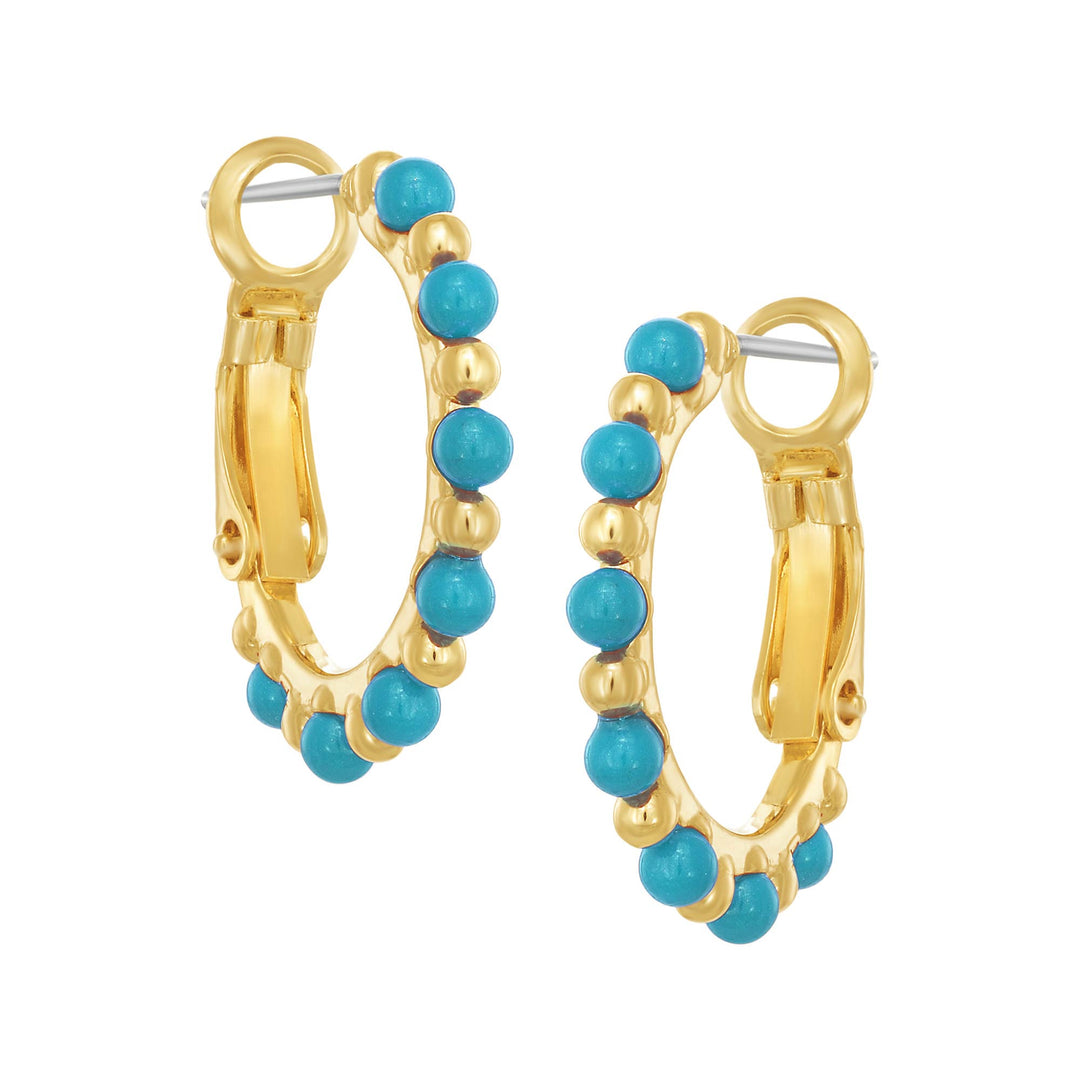 earring huggie pearl & gold