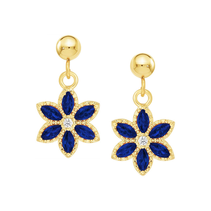 earring leverback pointy stones flower
