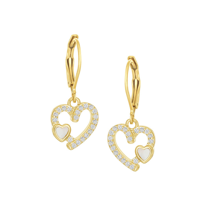 earring twisted u loop mop on outline heart