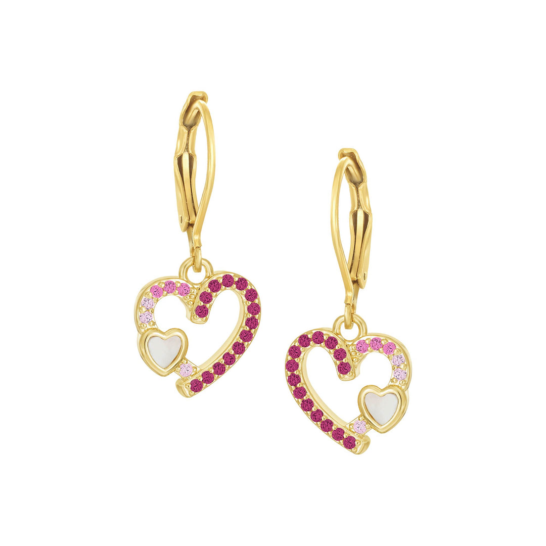 earring twisted u loop mop on outline heart