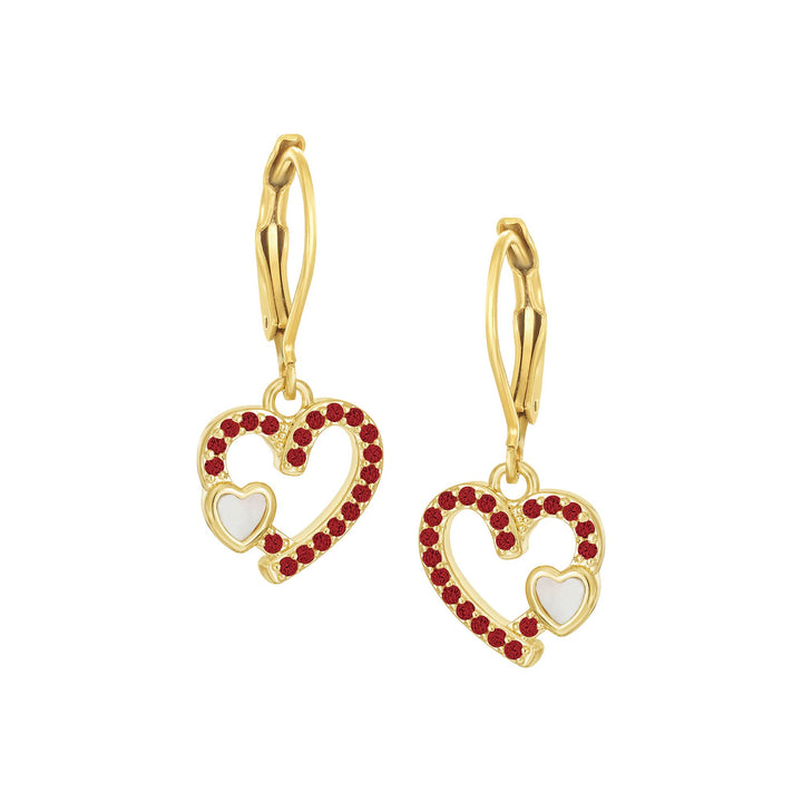 earring twisted u loop mop on outline heart