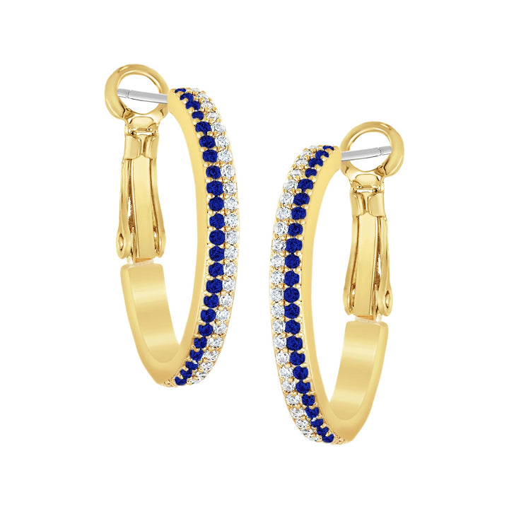 earring huggie fine double row cz