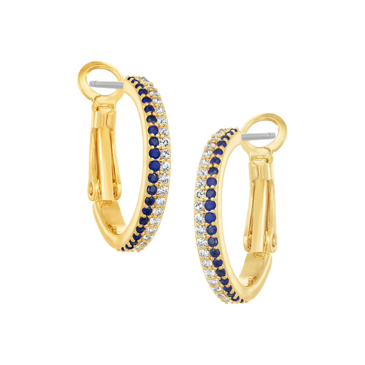 earring huggie fine double row cz