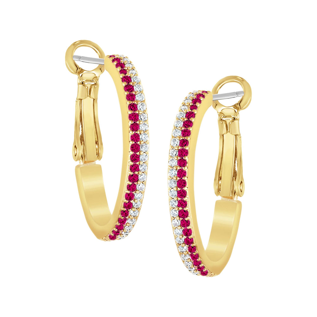 earring huggie fine double row cz