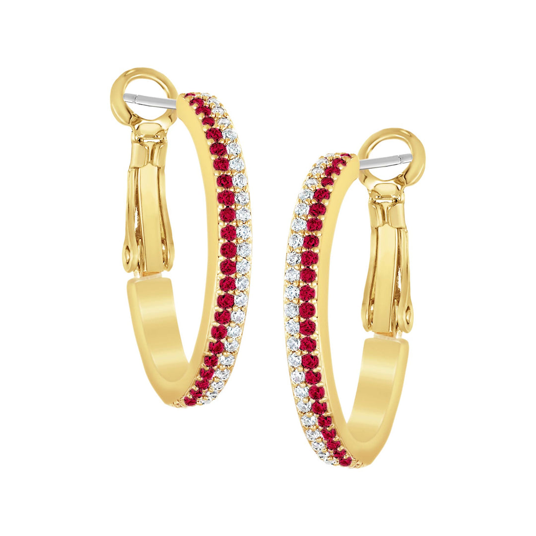 earring huggie fine double row cz