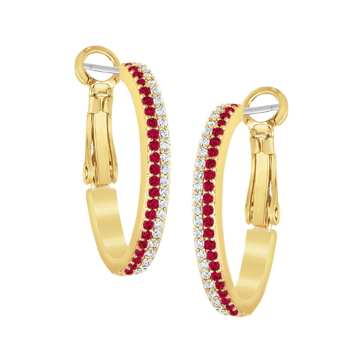 earring huggie fine double row cz