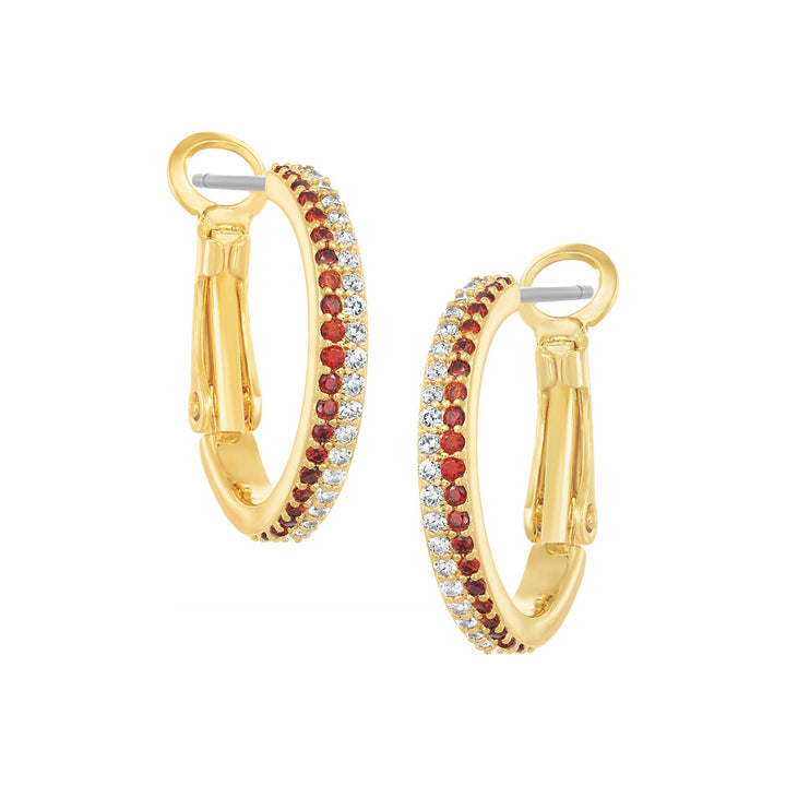 earring huggie fine double row cz