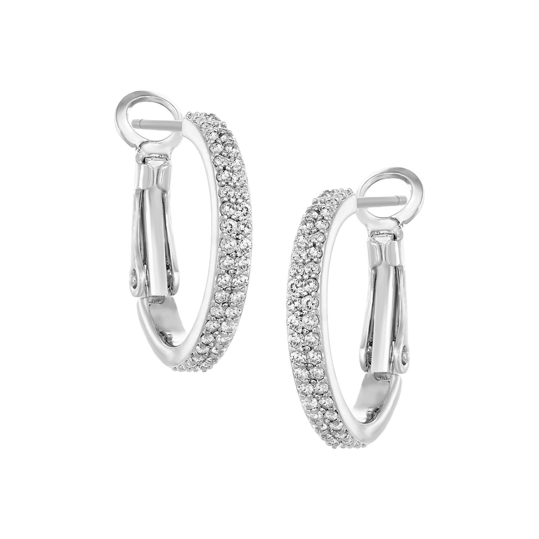 earring huggie fine double row cz