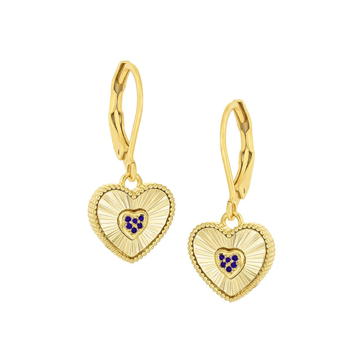 earring twisted u loop pleated fan heart