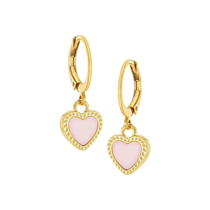 earring grooved frame heart plain loop