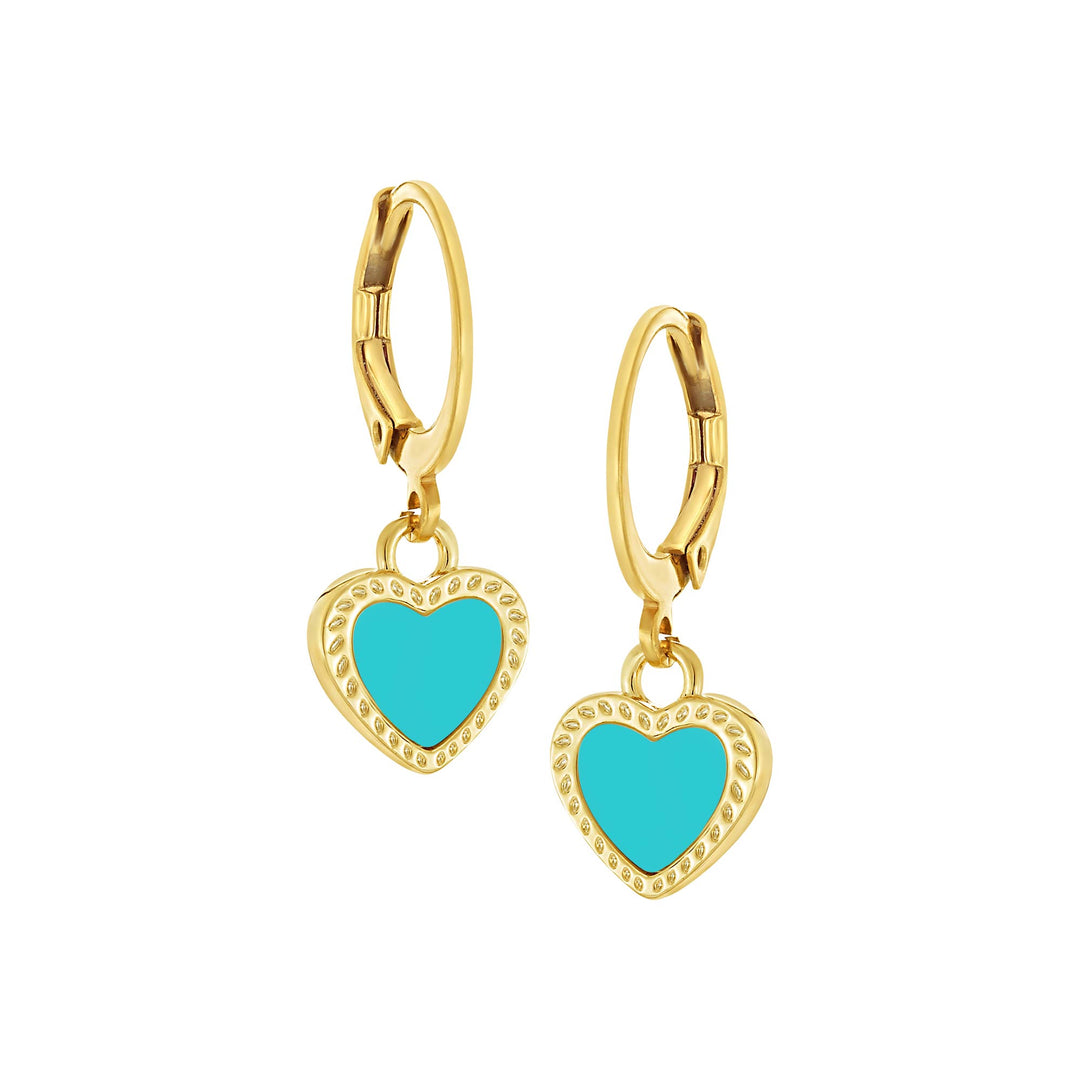 earring grooved frame heart plain loop