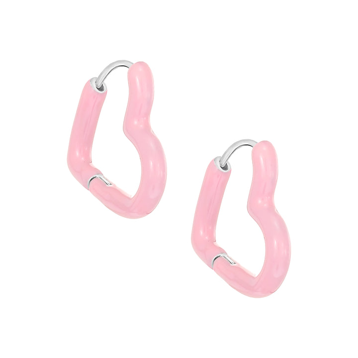 earring huggie heart shaped enamel