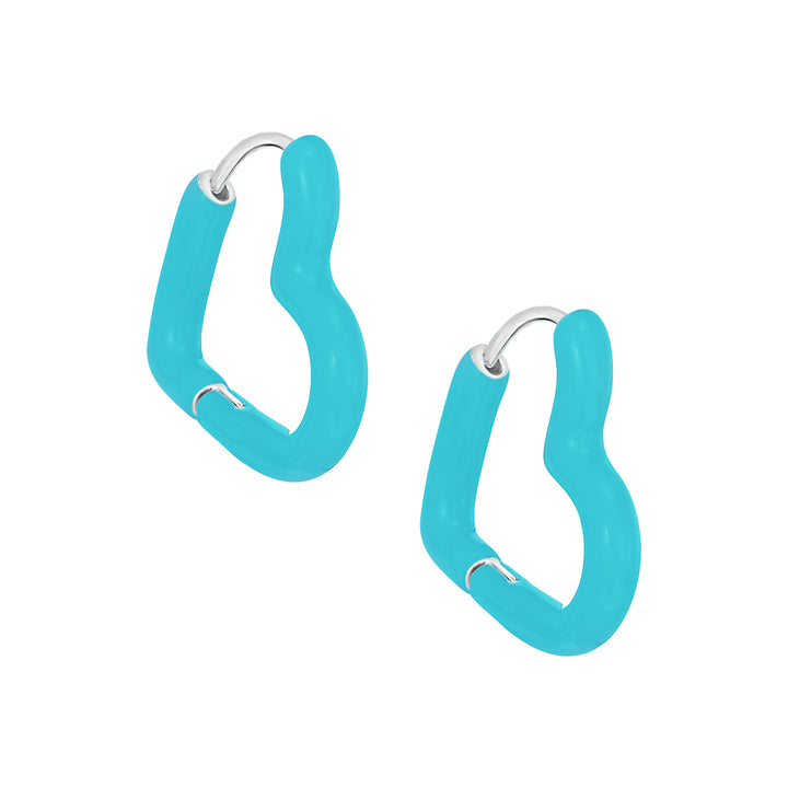 earring huggie heart shaped enamel