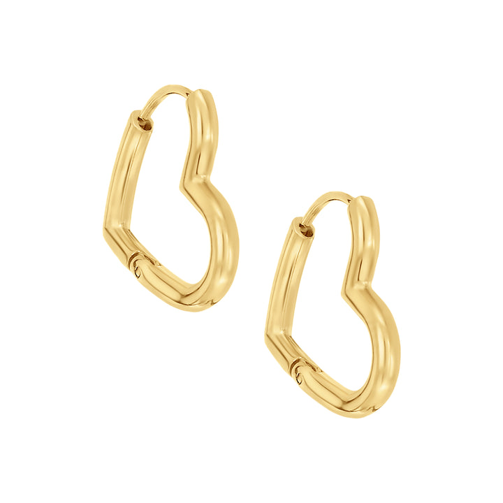 earring huggie heart shaped enamel