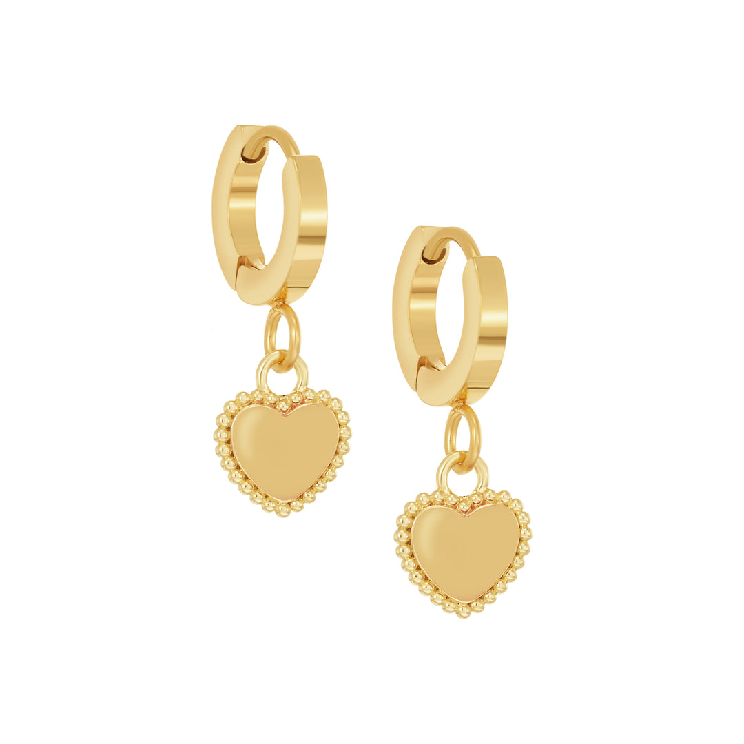 earring plain loop enamel puffed heart